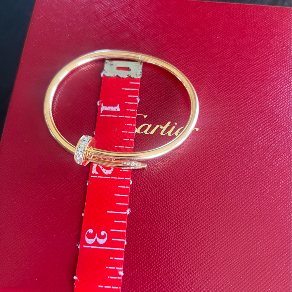 Cartier Juste Un Clou pink gold with diamonds bracelet - Picture 10 of 15